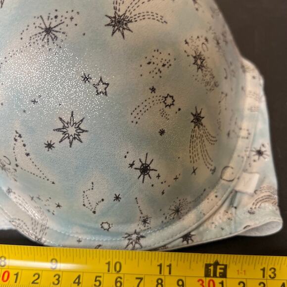 Victoria Secret Push-up Bra Light Blue Star Pattern 36DD - Picture 4 of 5